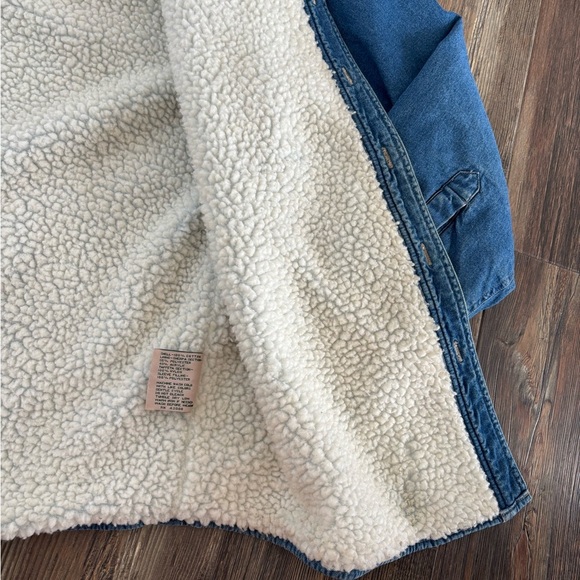 Vtg Northwest Territory Sherpa Lined Denim Trucker Shirt Jacket Shacket Mens XL - Picture 14 of 15